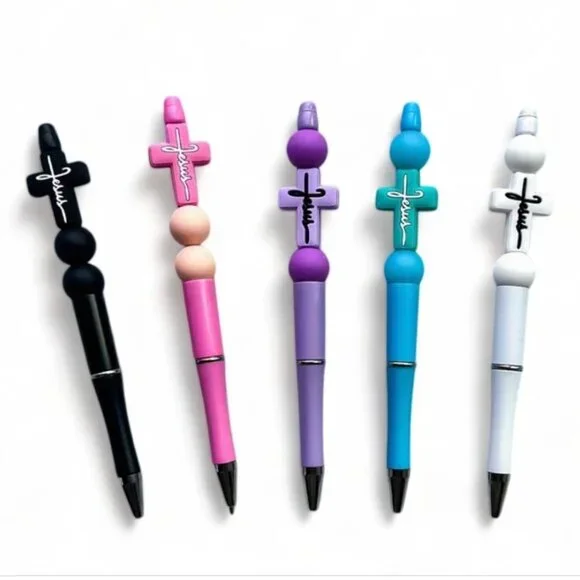 NEW- FAITH SILICONE BALLPOINT TWIST PEN ROUND BODY - 5 COLORS TO CHOOSE (1PC) - Picture 3 of 3